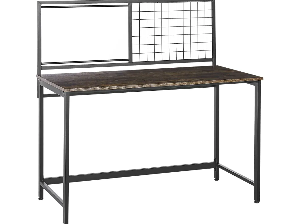 Schreibtisch Dunkler Holzfarbton / Schwarz 118 X 60 Cm Vince