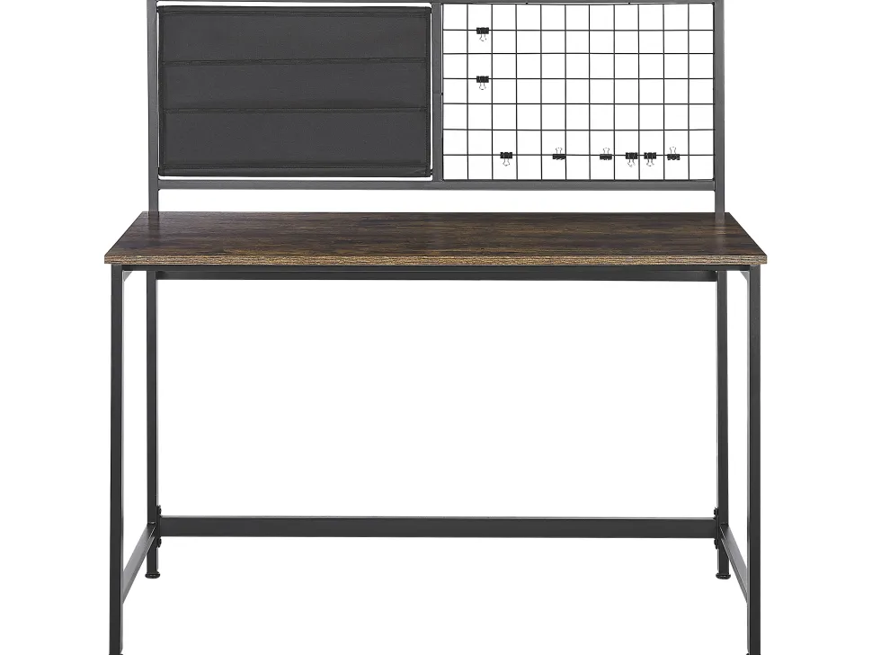 Schreibtisch Dunkler Holzfarbton / Schwarz 118 X 60 Cm Vince