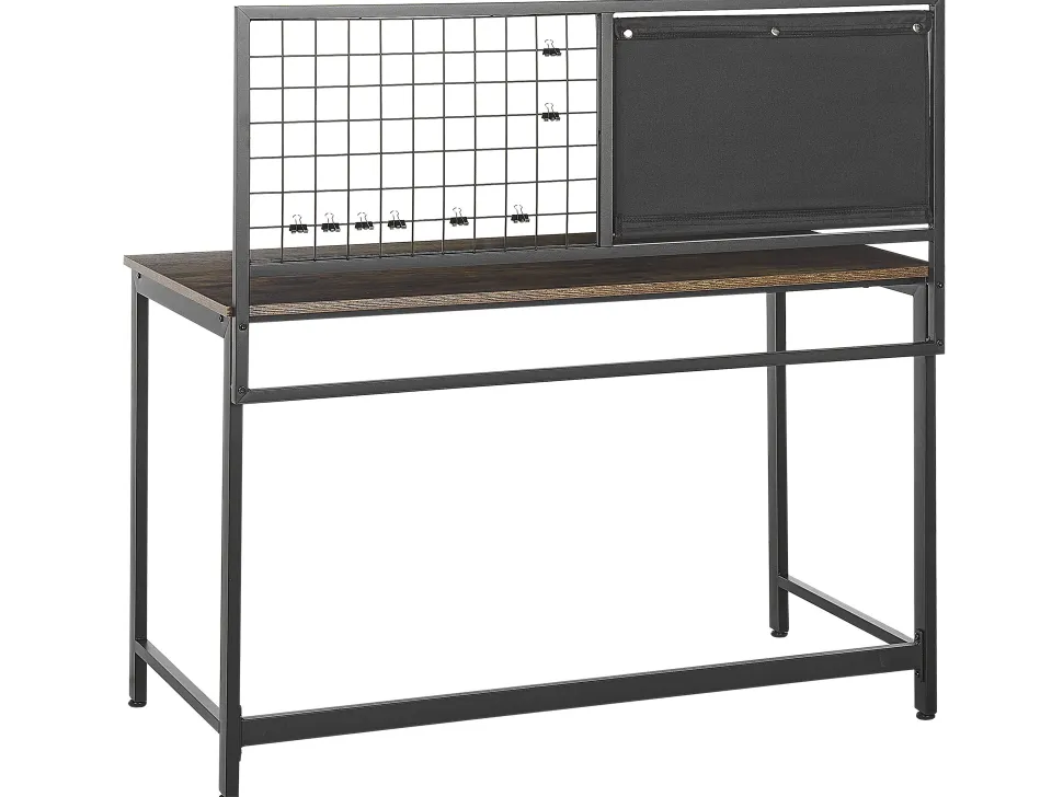 Schreibtisch Dunkler Holzfarbton / Schwarz 118 X 60 Cm Vince