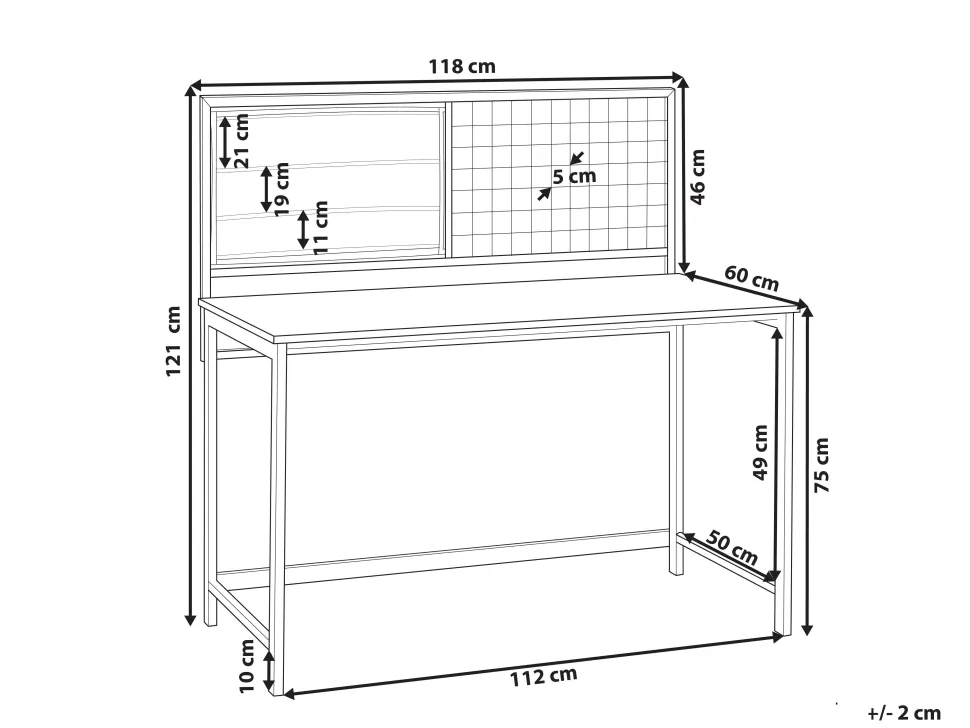 Schreibtisch Dunkler Holzfarbton / Schwarz 118 X 60 Cm Vince