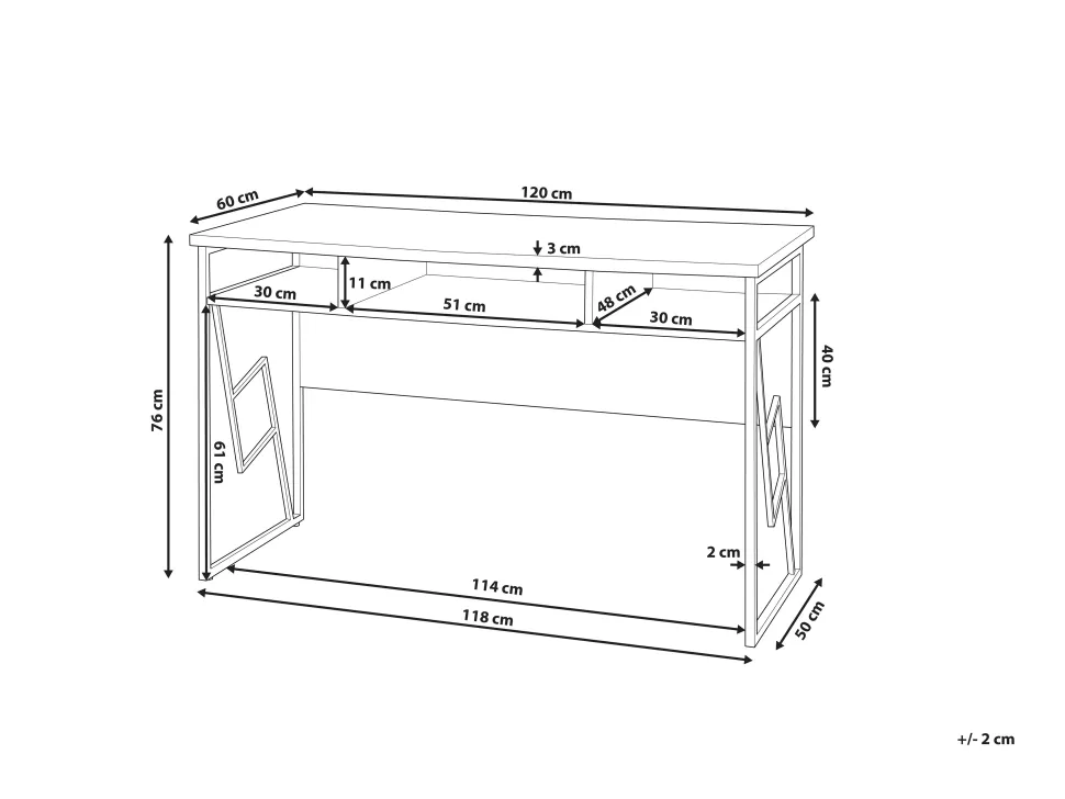 Schreibtisch Dunkler Holzfarbton 120 X 60 Cm Forres