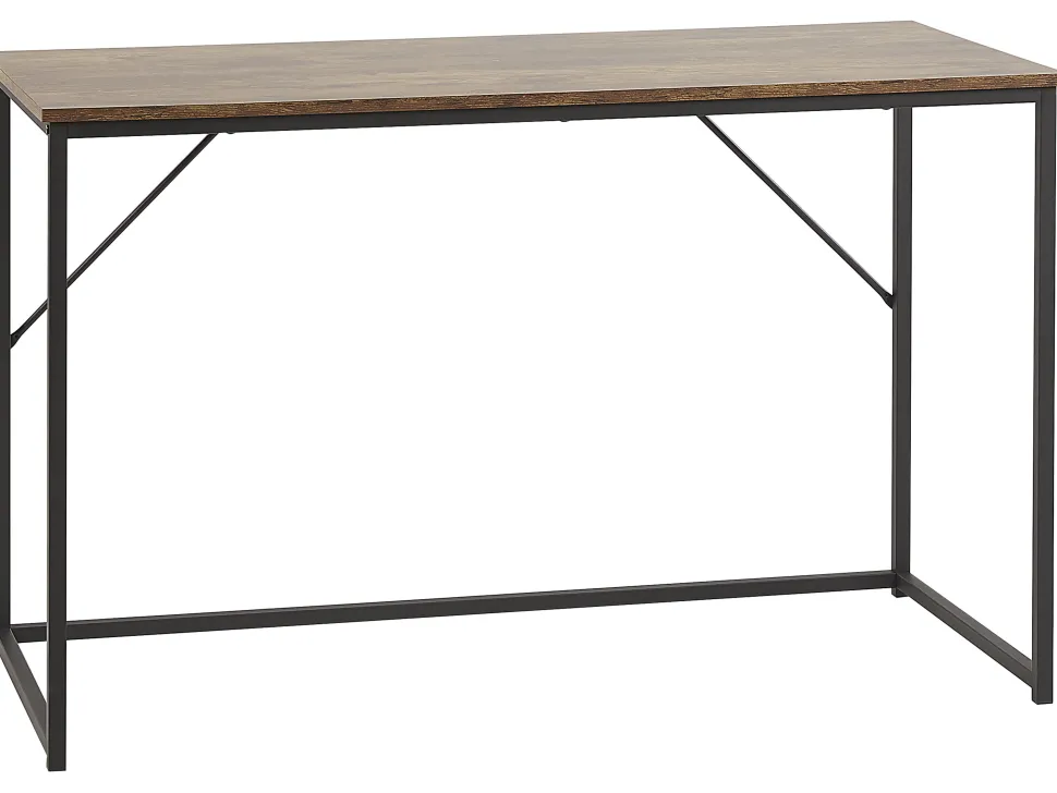 Schreibtisch Dunkler Holzfarbton / Schwarz 120 X 55 Cm Pembro