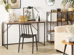 Schreibtisch Dunkler Holzfarbton / Schwarz 120 X 55 Cm Pembro