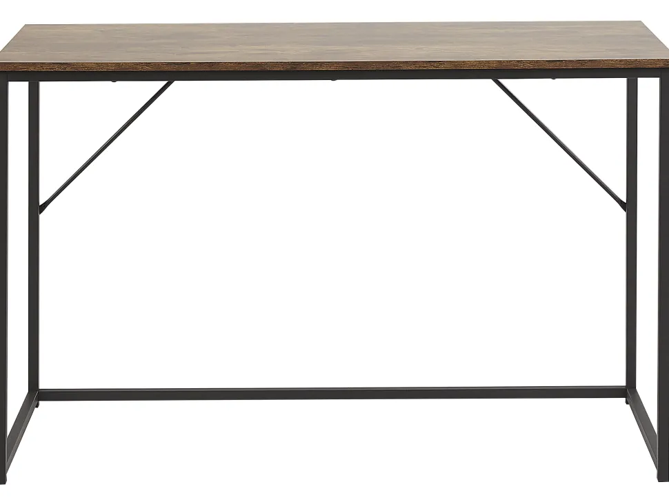 Schreibtisch Dunkler Holzfarbton / Schwarz 120 X 55 Cm Pembro