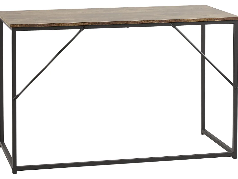 Schreibtisch Dunkler Holzfarbton / Schwarz 120 X 55 Cm Pembro