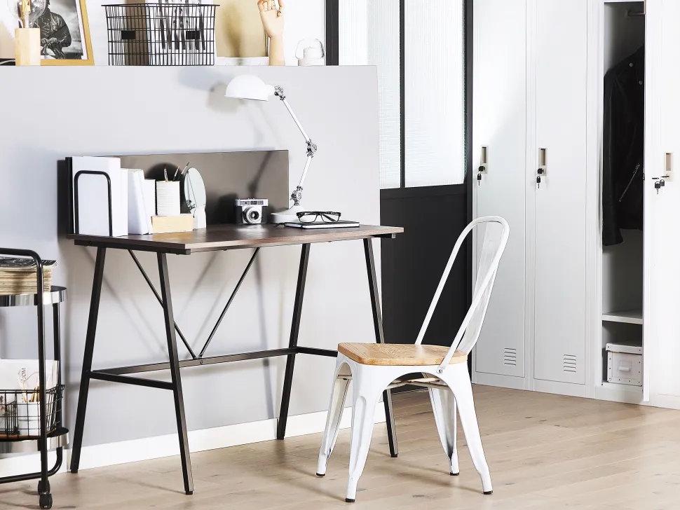 Schreibtisch Dunkler Holzfarbton 100 X 50 Cm Hastings