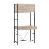 Schreibtisch Heller Holzfarbton / Schwarz 81 X 60 Cm 2 Schubladen Harrow