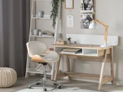Schreibtisch Heller Holzfarbton / Weis 110 X 60 Cm Jackson