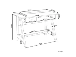 Schreibtisch Heller Holzfarbton / Weis 110 X 60 Cm Jackson