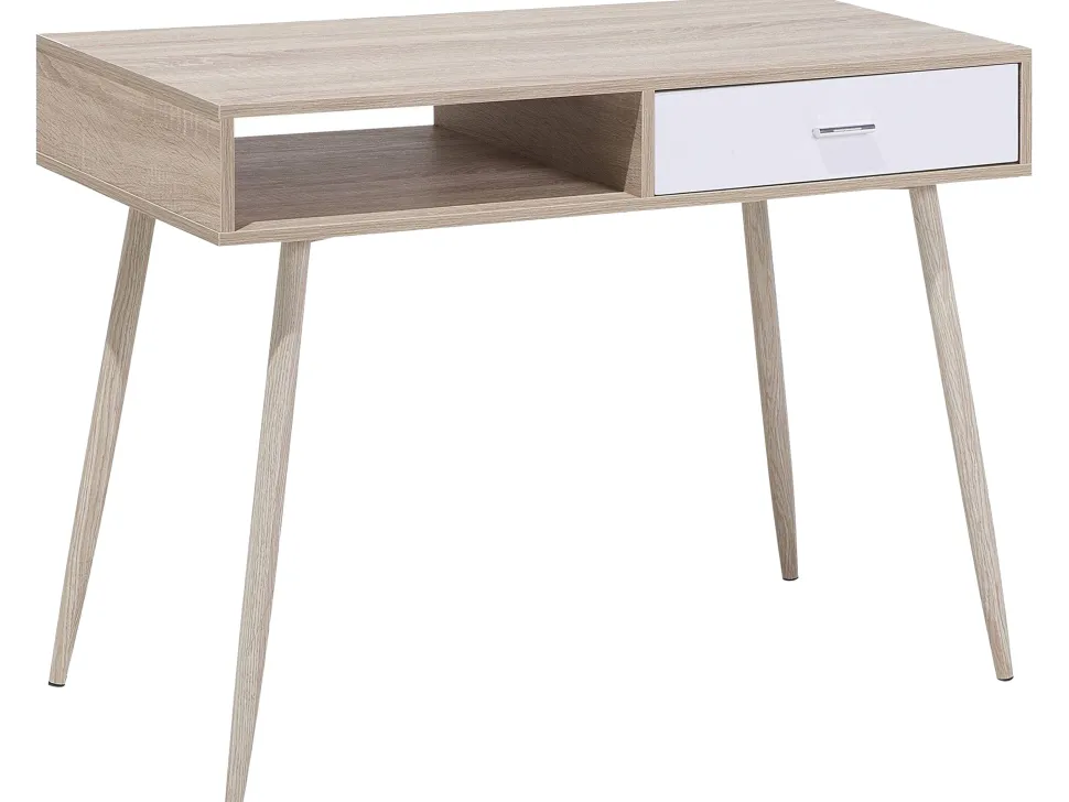 Schreibtisch Heller Holzfarbton 100 X 48 Cm Deora