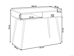 Schreibtisch Heller Holzfarbton 100 X 48 Cm Deora
