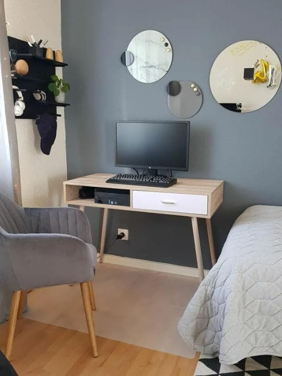 Schreibtisch Heller Holzfarbton 100 X 48 Cm Deora