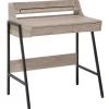 Schreibtisch Heller Holzfarbton 73 X 48 Cm 2 Schubladen Broxton
