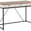 Schreibtisch Heller Holzfarbton / Weis 120 X 60 Cm 3 Schubladen Hinton