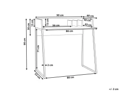 Schreibtisch Heller Holzfarbton / Weis 90 X 60 Cm Anah