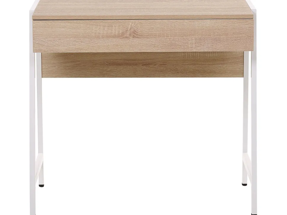 Schreibtisch Heller Holzfarbton / Weis 84 X 48 Cm Carter