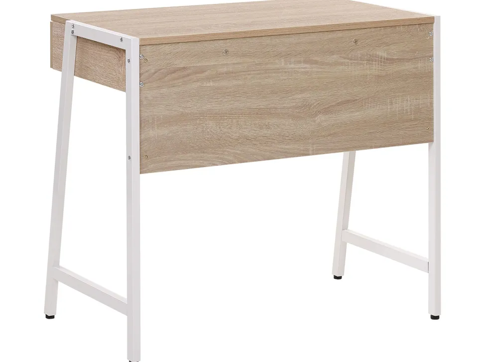 Schreibtisch Heller Holzfarbton / Weis 84 X 48 Cm Carter