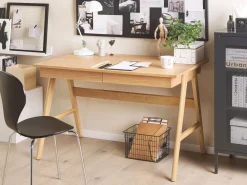 Schreibtisch Heller Holzfarbton 120 X 70 Cm 2 Schubladen Sheslay