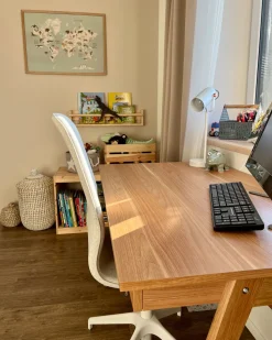 Schreibtisch Heller Holzfarbton 120 X 70 Cm 2 Schubladen Sheslay