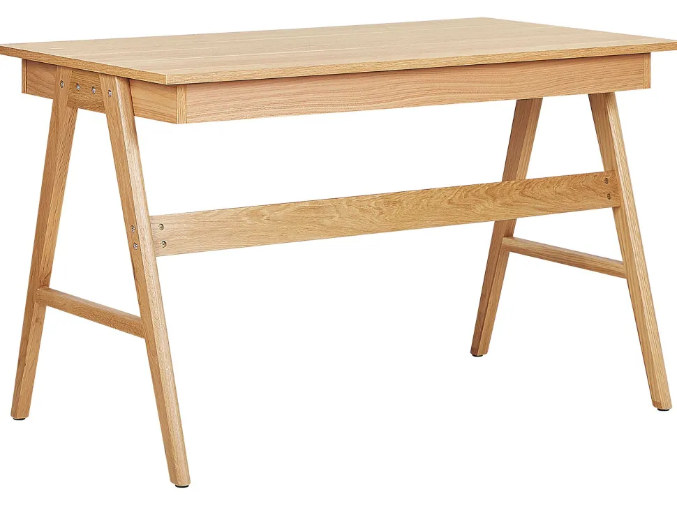 Schreibtisch Heller Holzfarbton 120 X 70 Cm 2 Schubladen Sheslay