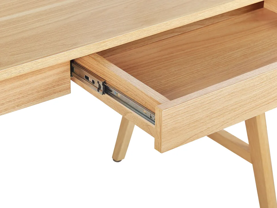 Schreibtisch Heller Holzfarbton 120 X 70 Cm 2 Schubladen Sheslay