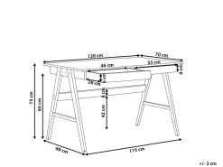 Schreibtisch Heller Holzfarbton 120 X 70 Cm 2 Schubladen Sheslay