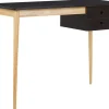 Schreibtisch Schwarz / Heller Holzfarbton 106 X 48 Cm Ebeme