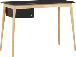 Schreibtisch Schwarz / Heller Holzfarbton 106 X 48 Cm Ebeme