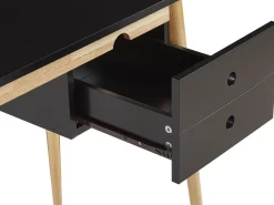 Schreibtisch Schwarz / Heller Holzfarbton 106 X 48 Cm Ebeme