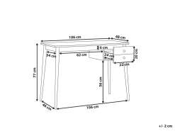 Schreibtisch Schwarz / Heller Holzfarbton 106 X 48 Cm Ebeme