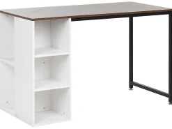 Schreibtisch Weis / Dunkler Holzfarbton 120 X 60 Cm Dese