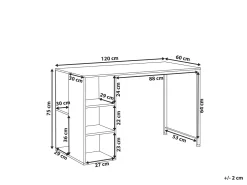Schreibtisch Weis / Dunkler Holzfarbton 120 X 60 Cm Dese
