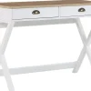 Schreibtisch Weis / Heller Holzfarbton 103 X 50 Cm 2 Schubladen Ekart