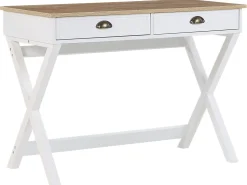Schreibtisch Weis / Heller Holzfarbton 103 X 50 Cm 2 Schubladen Ekart