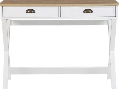 Schreibtisch Weis / Heller Holzfarbton 103 X 50 Cm 2 Schubladen Ekart