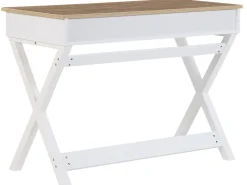 Schreibtisch Weis / Heller Holzfarbton 103 X 50 Cm 2 Schubladen Ekart