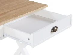 Schreibtisch Weis / Heller Holzfarbton 103 X 50 Cm 2 Schubladen Ekart