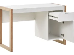 Schreibtisch Weis / Heller Holzfarbton 110 X 50 Cm Schublade Schrank Johnson