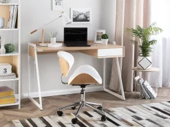 Schreibtisch Weis / Heller Holzfarbton 120 X 60 Cm Quito