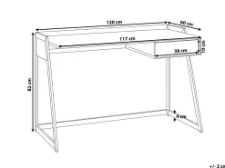 Schreibtisch Weis / Heller Holzfarbton 120 X 60 Cm Quito