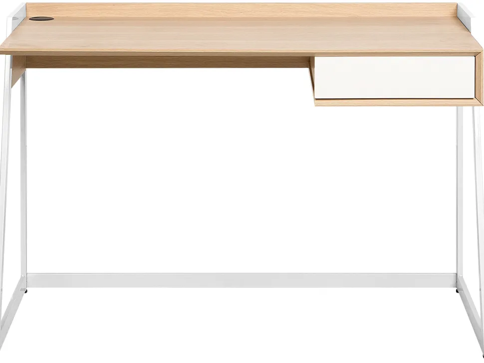Schreibtisch Weis / Heller Holzfarbton 120 X 60 Cm Quito