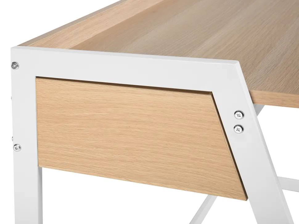 Schreibtisch Weis / Heller Holzfarbton 120 X 60 Cm Quito