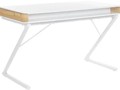 Schreibtisch Weis / Heller Holzfarbton 120 X 60 Cm 2 Schubladen Fontana