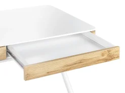 Schreibtisch Weis / Heller Holzfarbton 120 X 60 Cm 2 Schubladen Fontana