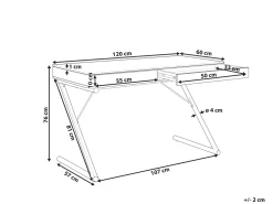 Schreibtisch Weis / Heller Holzfarbton 120 X 60 Cm 2 Schubladen Fontana