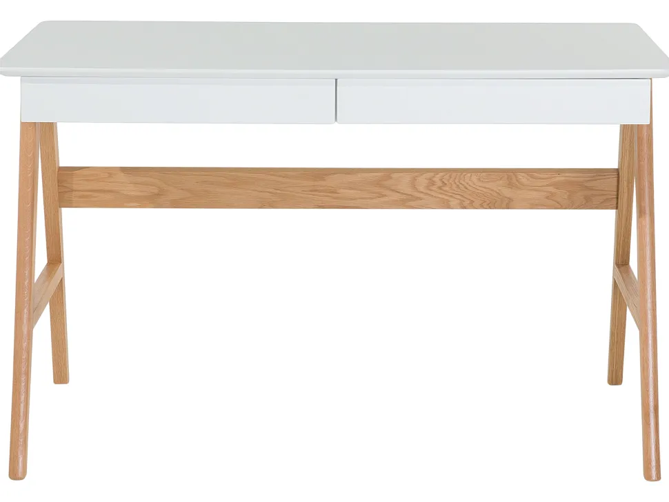 Schreibtisch Weis 120 X 70 Cm 2 Schubladen Sheslay
