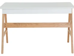 Schreibtisch Weis 120 X 70 Cm 2 Schubladen Sheslay