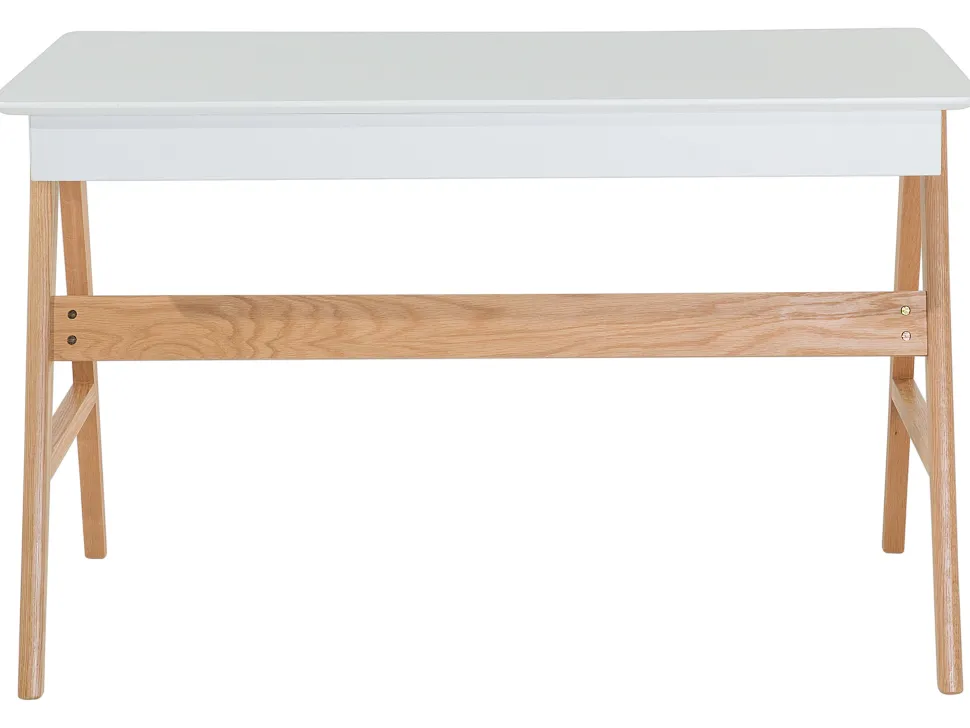 Schreibtisch Weis 120 X 70 Cm 2 Schubladen Sheslay