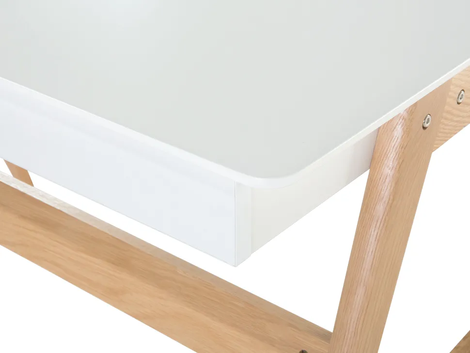 Schreibtisch Weis 120 X 70 Cm 2 Schubladen Sheslay