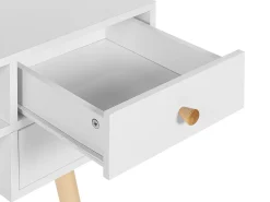 Schreibtisch Weis 110 X 55 Cm 4 Schubladen Levin